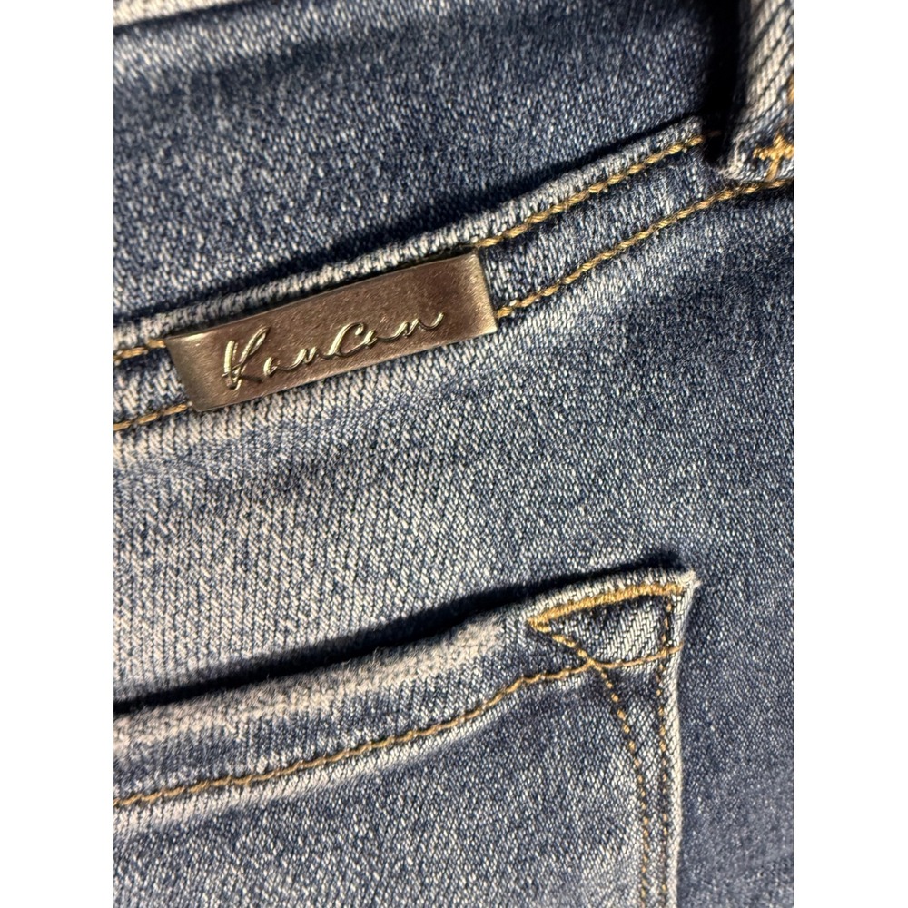 KanCan High Rise Denim Shorts Raw Hem Stretch Summer Festival Casual M - Picture 4 of 7